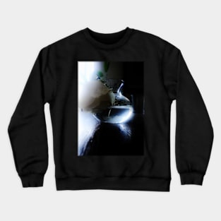 Wilted Iceberg Rose in Small Glass Vase Crewneck Sweatshirt